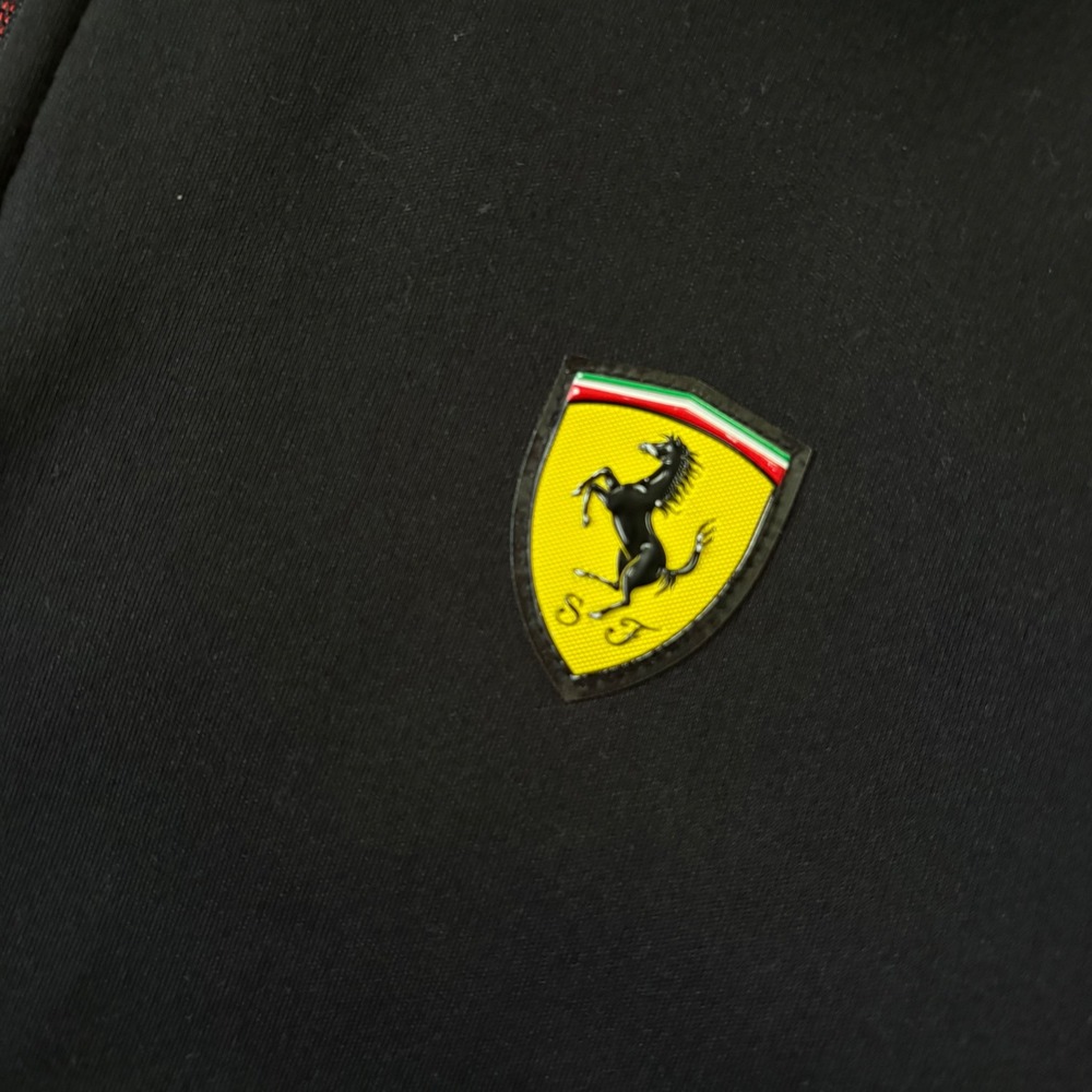 Puma Scuderia Ferrari Track Jacket Black Red Full Zip L Motorsport Car Racing - Picture 9 of 12